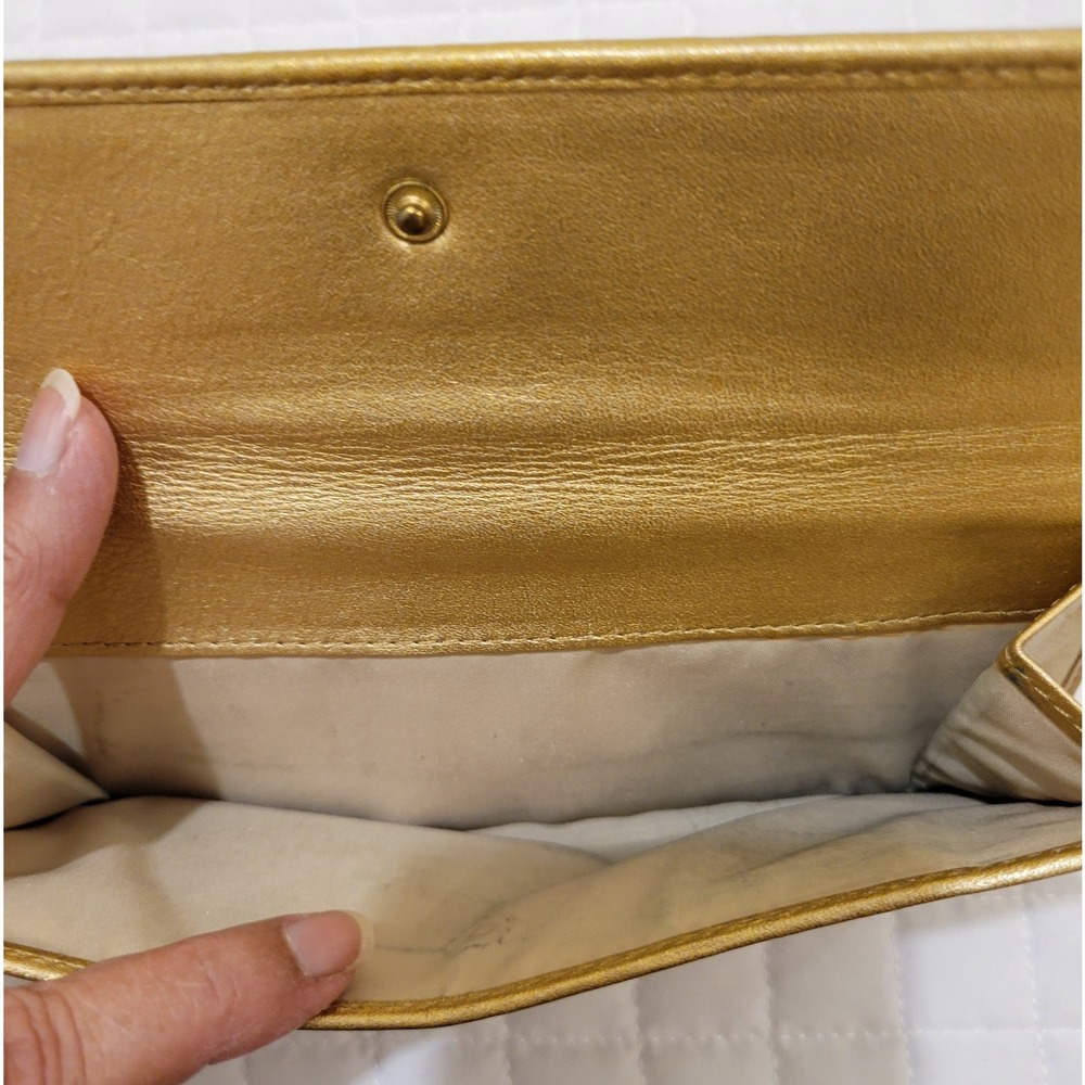 VTG Coach Signature‎ C Turnlock Envelope Wallet Khaki Brown Canvas Gold Trim Hot - Picture 10 of 16